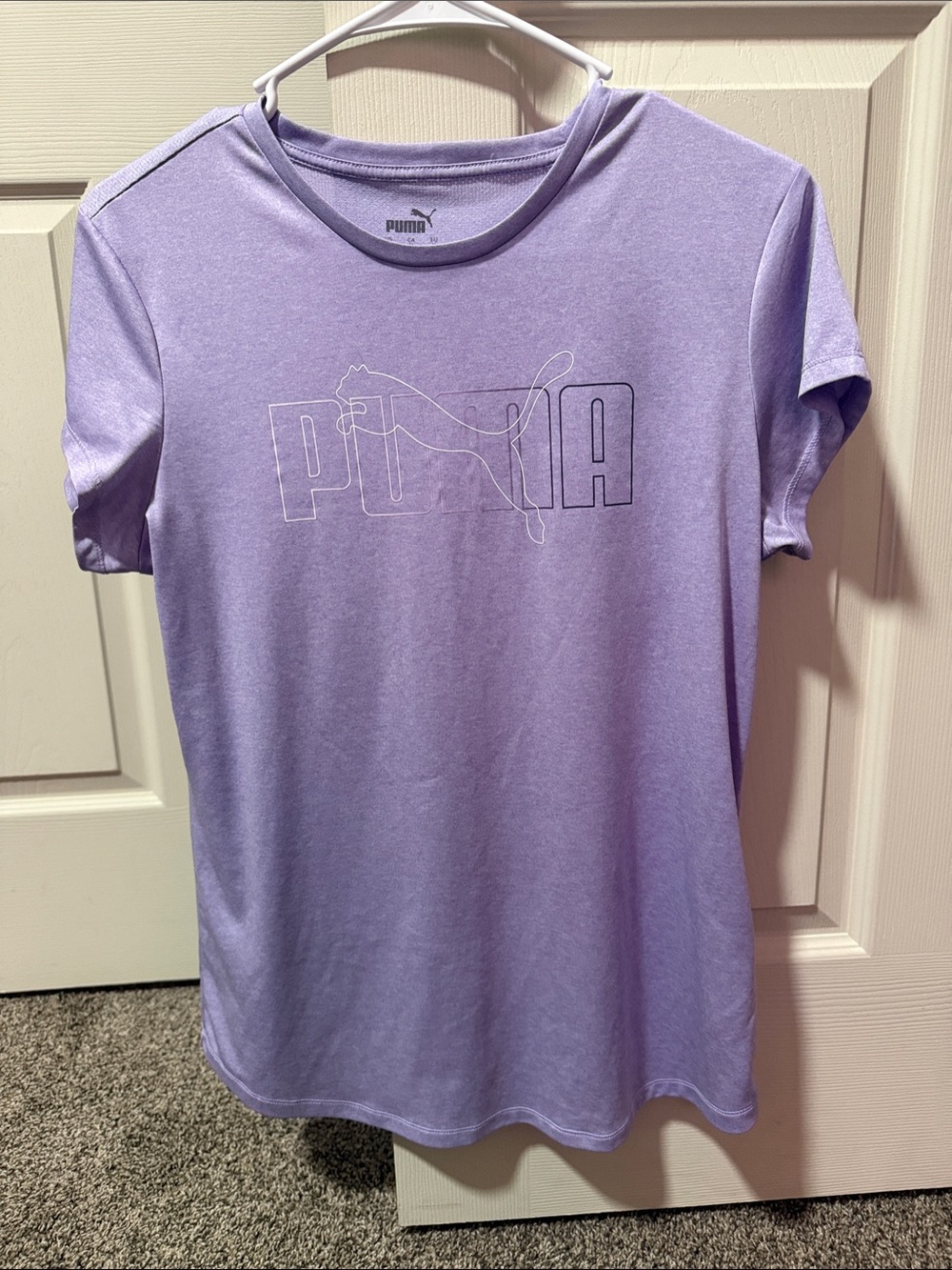 Puma Lavender Short Sleeve Tee with Outline Puma Logo